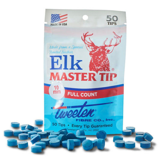 Genuine Elk Master Treated Leather Snooker Pool Cue Tips By Tweeten 8 9 10 11mm