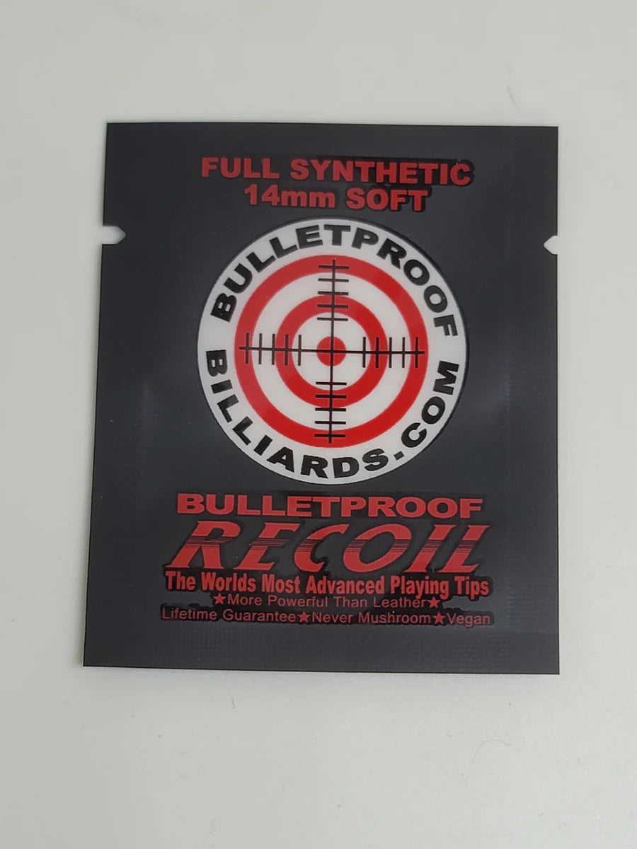 Official Stockist Genuine Bulletproof RECOIL Full Synthetic Pool Snooker Cue Playing Tip