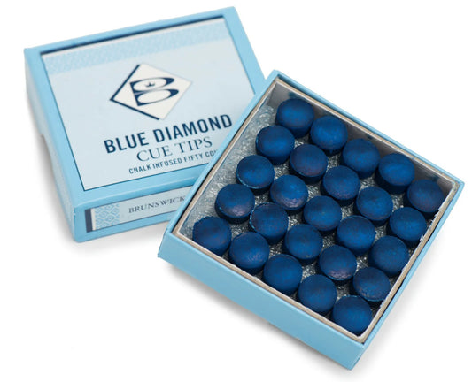 Genuine Brunswick Blue Diamond Leather Snooker / Pool Chalk Cue Tips 9 10 11mm